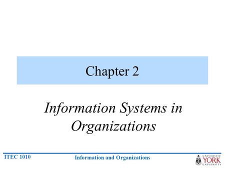 Information Systems in Organizations