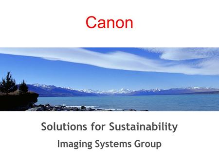 Solutions for Sustainability Imaging Systems Group