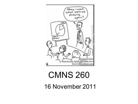 CMNS 260 16 November 2011. Assignment 6 Introduction –Briefly describe the conceptual definitions and operational measures of the three variables your.