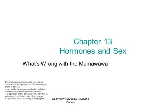 Chapter 13 Hormones and Sex