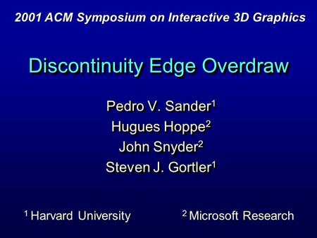 Discontinuity Edge Overdraw