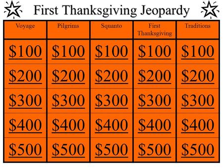 First Thanksgiving Jeopardy