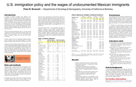 Acknowledgments I wish to thank Jorge Santibañánez for providing the EMIF data used here. This research was conducted with support from the University.