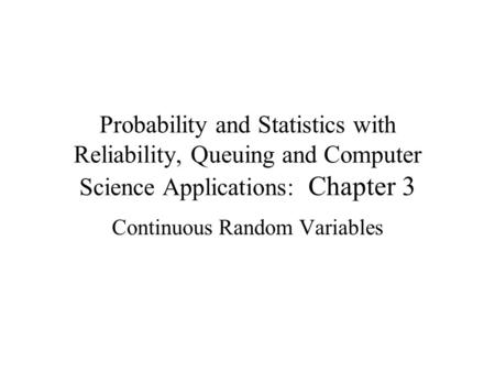 Continuous Random Variables