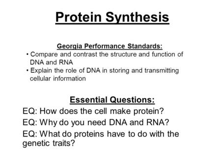 Georgia Performance Standards: