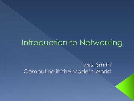  A system of computers and peripherals that are linked together  Purpose is usually to share files, resources, and peripherals.