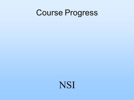 Course Progress NSI.