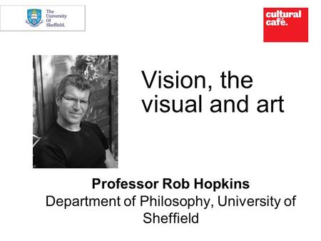 Vision, the visual and art Professor Rob Hopkins Department of Philosophy, University of Sheffield.