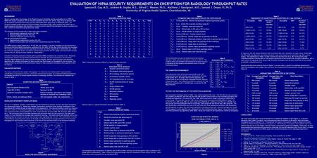 EVALUATION OF HIPAA SECURITY REQUIREMENTS ON ENCRYPTION FOR RADIOLOGY THROUGHPUT RATES Spencer B. Gay, M.D., Andrew M. Snyder, M.S., Alfred C. Weaver,