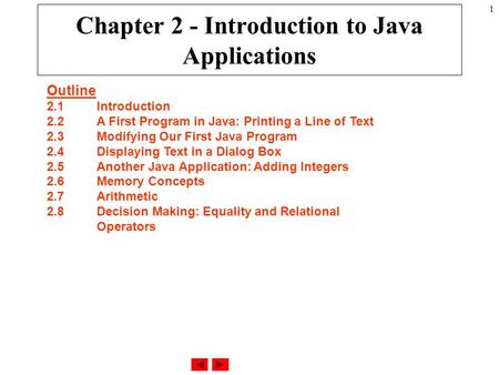 Chapter 2 - Introduction to Java Applications