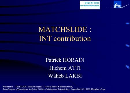 MATCHSLIDE : INT contribution