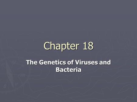 The Genetics of Viruses and Bacteria