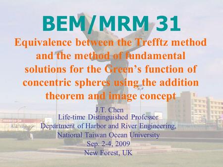 1 Equivalence between the Trefftz method and the method of fundamental solutions for the Green’s function of concentric spheres using the addition theorem.