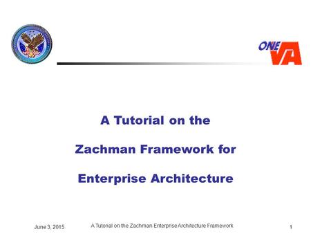 A Tutorial on the Zachman Framework for Enterprise Architecture