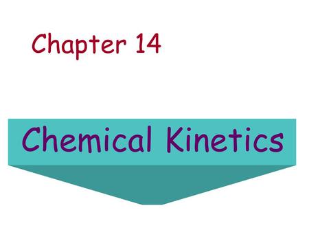 Chapter 14 Chemical Kinetics.