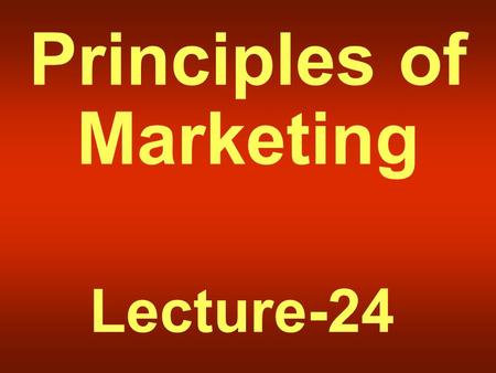 Principles of Marketing