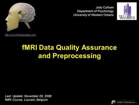 fMRI Data Quality Assurance and Preprocessing