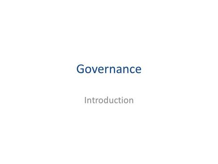 Governance Introduction. Session outline Structures for CLIs Pros and cons of different structures Must-do and who’s who Roles and responsibilities Meeting.