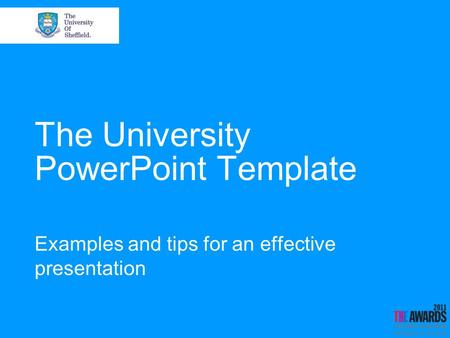 The University PowerPoint Template Examples and tips for an effective presentation.