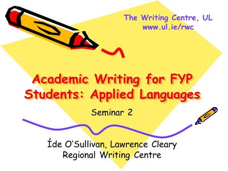 Academic Writing for FYP Students: Applied Languages