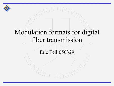 Modulation formats for digital fiber transmission