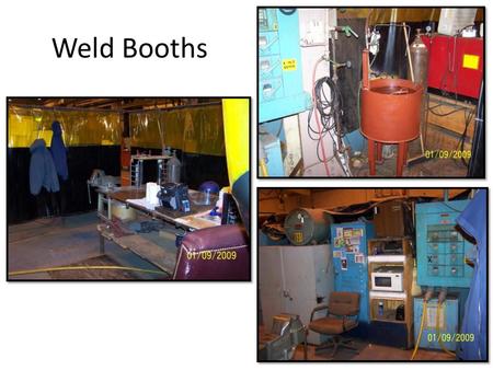 Weld Booths. System Needs and Proposed Solution Weld Booths Primary Needs: 1.Standardize weld booth Better use of space by eliminating unnecessary equipment/materials.