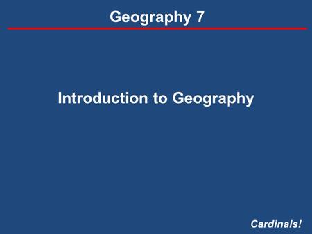 Introduction to Geography