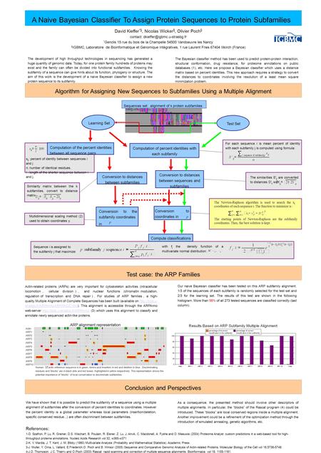 A Naive Bayesian Classifier To Assign Protein Sequences to Protein Subfamilies Learning Set Test Set The development of high throughput technologies in.