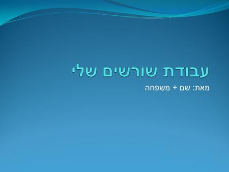 מאת : שם + משפחה. תעודת הזהות שלי שם : משפחה : שם האב : שם האם : מקום הלידה : המין : הלאום : תאריך לידה לועזי : תאריך לידה עברי : תעודת הזהות שלי שם :