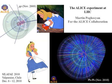 M.Poghosyan1 The ALICE experiment at LHC Martin Poghosyan For the ALICE Collaboration SILAFAE 2010 Valparaíso, Chile Dec. 6 - 12, 2010 Pb-Pb (Nov. 2010)