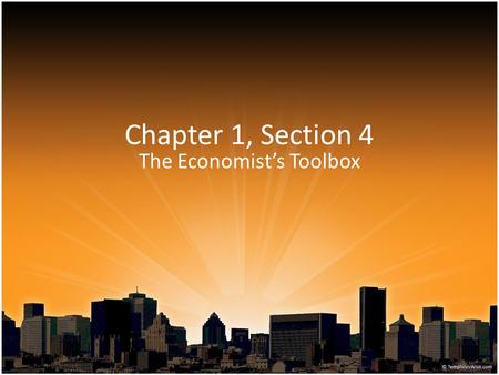 The Economist’s Toolbox