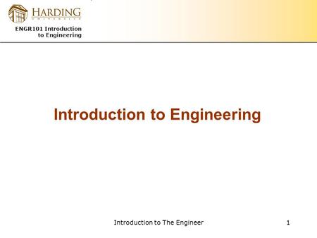 Introduction to Engineering