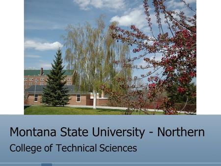 Montana State University - Northern College of Technical Sciences.