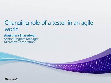 Changing role of a tester in an agile world