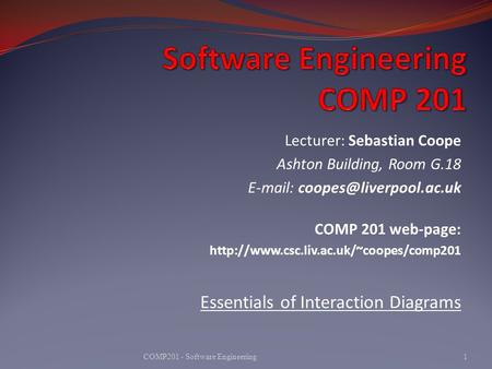 Software Engineering COMP 201