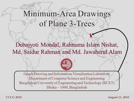 Debajyoti Mondal, Rahnuma Islam Nishat, Md. Saidur Rahman and Md. Jawaherul Alam Graph Drawing and Information Visualization Laboratory Department of Computer.