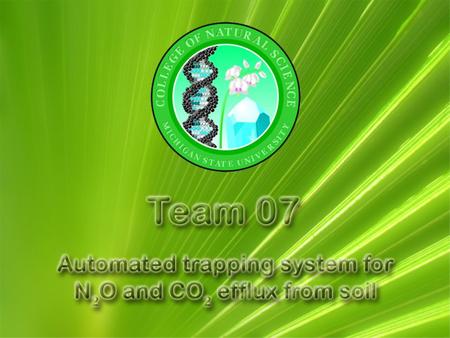 Introduction Objective is to create a field deployable automated CO 2 and N 2 O gas trapping device Trapping events occur every four hours Traps replaced.