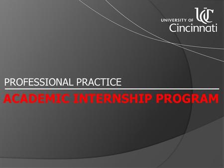 PROFESSIONAL PRACTICE ACADEMIC INTERNSHIP PROGRAM.