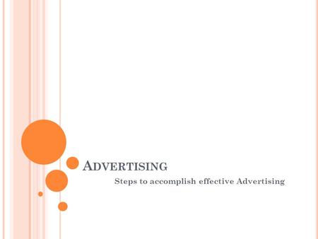 Steps to accomplish effective Advertising