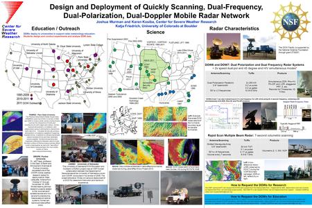 Education / Outreach Science Radar Characteristics How to Request the DOWs for Research Any NSF-sponsored PI can request the DOWs and support from the.