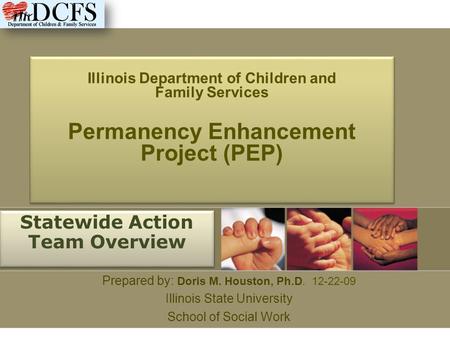 Illinois Department of Children and Family Services Permanency Enhancement Project (PEP) Statewide Action Team Overview Prepared by: Doris M. Houston,