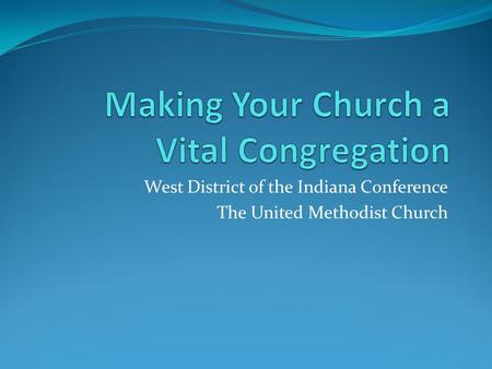 Making Your Church a Vital Congregation