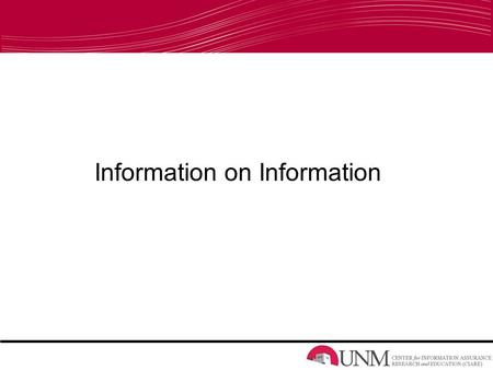 Information on Information. Overview Awareness  Social Networks  How information that is displayed or given can affect you  Predators and how to keep.