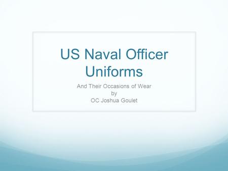 US Naval Officer Uniforms