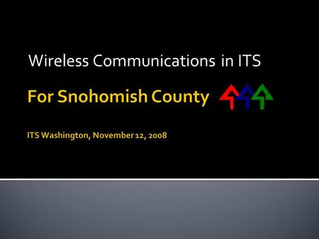 Wireless Communications in ITS.  Existing Applications  Interconnect  Remote Communications to Field  Original Future Concept  Plans Can Change.