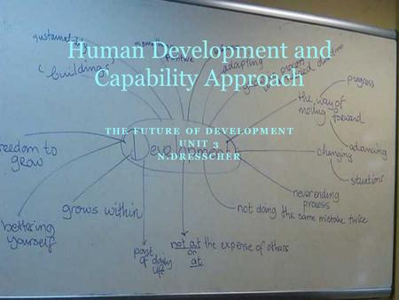 THE FUTURE OF DEVELOPMENT UNIT 3 N.DRESSCHER Human Development and Capability Approach.