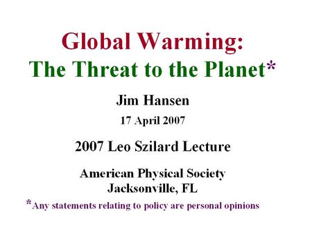 Status of the Matter 1. A Knowledge Gap - What is Understood (scientists) - What is Known (public/policymakers) 2. The Climate Crisis - Positive Feedbacks.