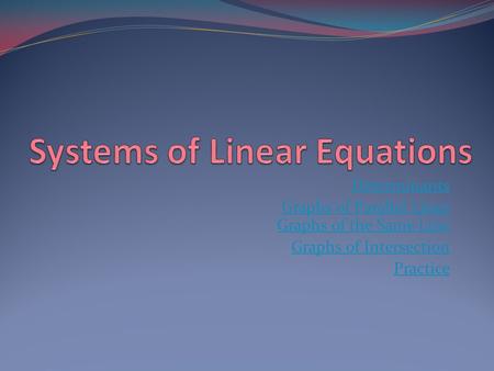 Systems of Linear Equations