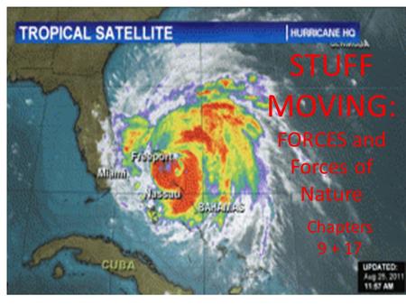 STUFF MOVING: FORCES and Forces of Nature Chapters 9 + 17.