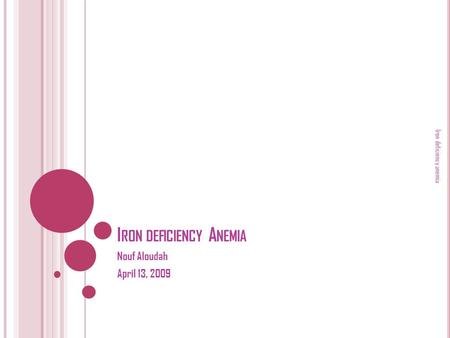 Iron deficiency Anemia